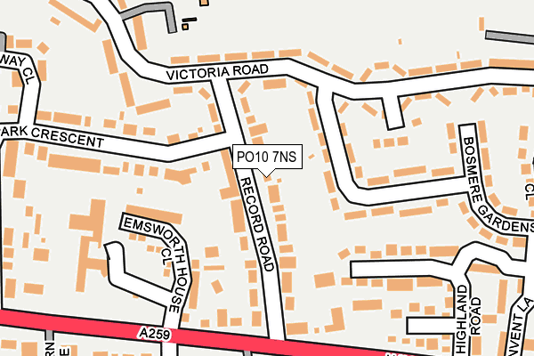 PO10 7NS map - OS OpenMap – Local (Ordnance Survey)