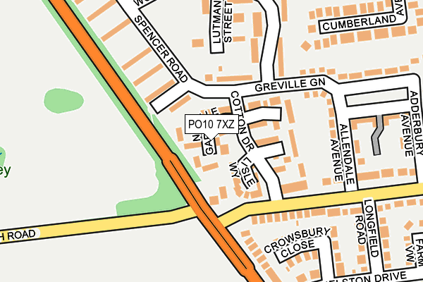 PO10 7XZ map - OS OpenMap – Local (Ordnance Survey) PO10 7XZ map - OS OpenMap – Local (Ordnance Survey)