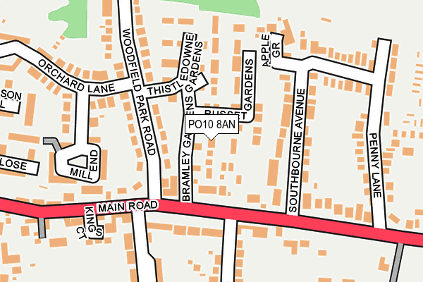 PO10 8AN map - OS OpenMap – Local (Ordnance Survey)
