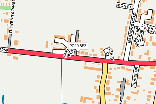 PO10 8EZ map - OS OpenMap – Local (Ordnance Survey)