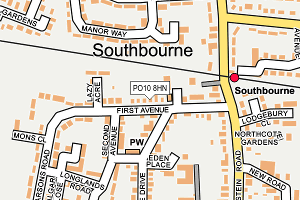 PO10 8HN map - OS OpenMap – Local (Ordnance Survey) PO10 8HN map - OS OpenMap – Local (Ordnance Survey)
