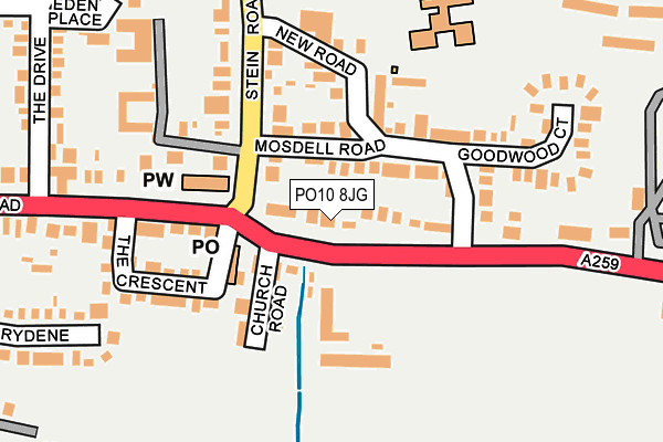 PO10 8JG map - OS OpenMap – Local (Ordnance Survey)