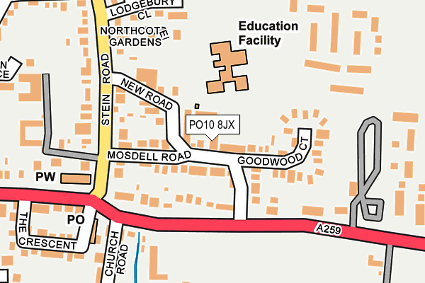 PO10 8JX map - OS OpenMap – Local (Ordnance Survey)