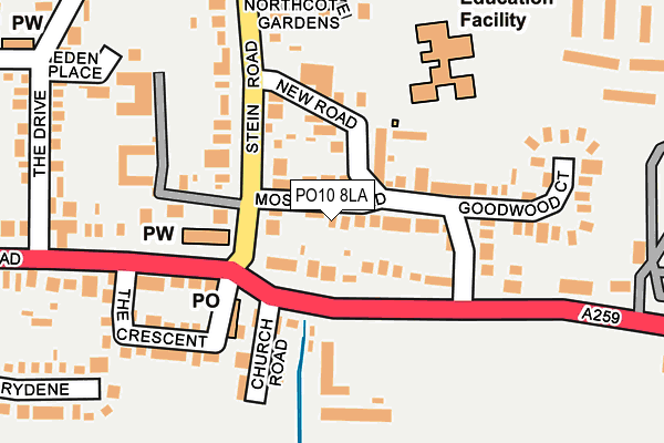 PO10 8LA map - OS OpenMap – Local (Ordnance Survey) PO10 8LA map - OS OpenMap – Local (Ordnance Survey)
