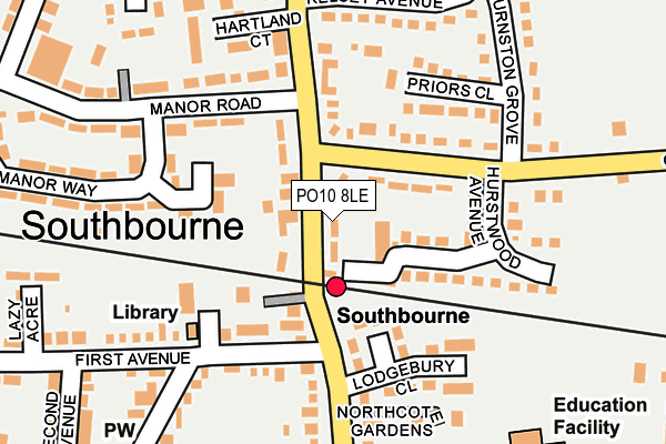 PO10 8LE map - OS OpenMap – Local (Ordnance Survey)