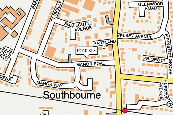 PO10 8LX map - OS OpenMap – Local (Ordnance Survey)