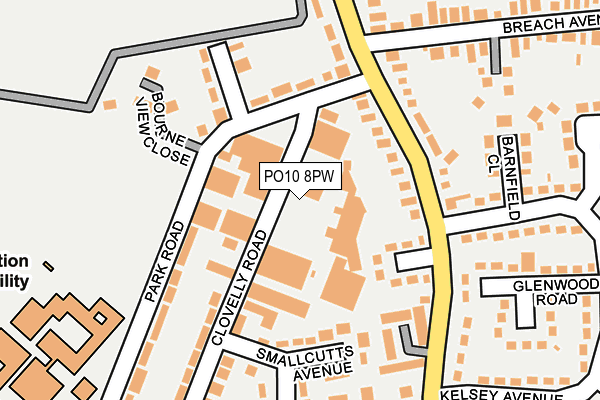 PO10 8PW map - OS OpenMap – Local (Ordnance Survey)