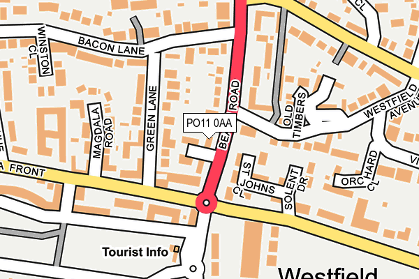PO11 0AA map - OS OpenMap – Local (Ordnance Survey) PO11 0AA map - OS OpenMap – Local (Ordnance Survey)