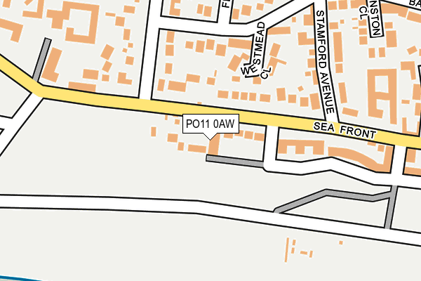 PO11 0AW map - OS OpenMap – Local (Ordnance Survey) PO11 0AW map - OS OpenMap – Local (Ordnance Survey)