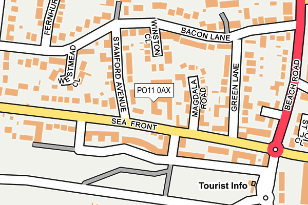 PO11 0AX map - OS OpenMap – Local (Ordnance Survey) PO11 0AX map - OS OpenMap – Local (Ordnance Survey)