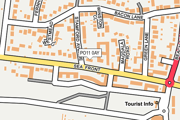PO11 0AY map - OS OpenMap – Local (Ordnance Survey) PO11 0AY map - OS OpenMap – Local (Ordnance Survey)