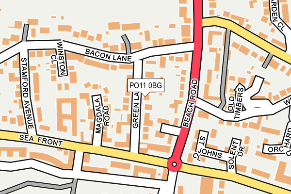 PO11 0BG map - OS OpenMap – Local (Ordnance Survey) PO11 0BG map - OS OpenMap – Local (Ordnance Survey)