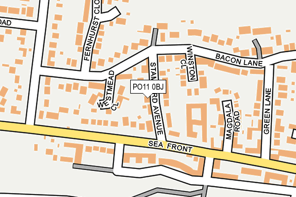 PO11 0BJ map - OS OpenMap – Local (Ordnance Survey) PO11 0BJ map - OS OpenMap – Local (Ordnance Survey)