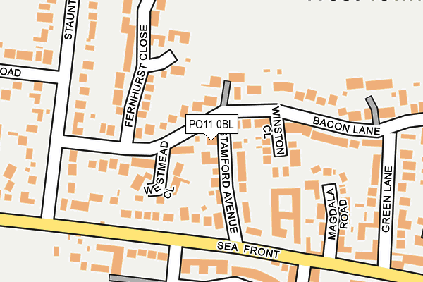 PO11 0BL map - OS OpenMap – Local (Ordnance Survey) PO11 0BL map - OS OpenMap – Local (Ordnance Survey)
