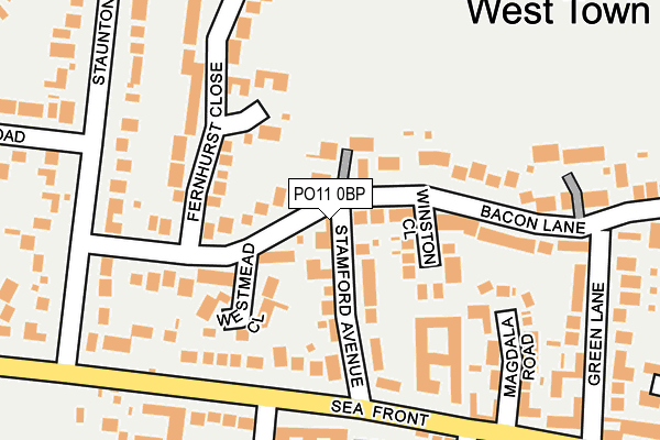 PO11 0BP map - OS OpenMap – Local (Ordnance Survey) PO11 0BP map - OS OpenMap – Local (Ordnance Survey)