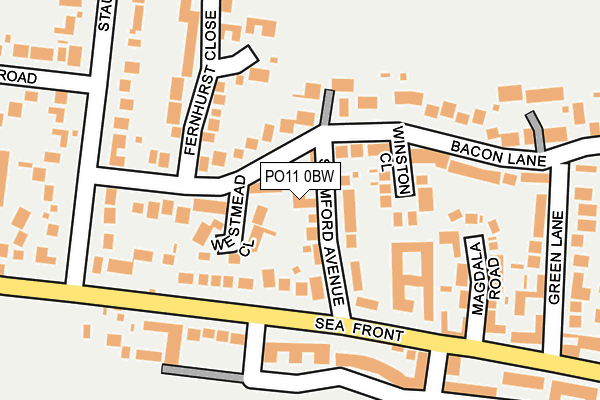 PO11 0BW map - OS OpenMap – Local (Ordnance Survey) PO11 0BW map - OS OpenMap – Local (Ordnance Survey)