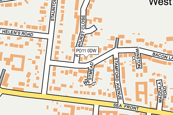 PO11 0DW map - OS OpenMap – Local (Ordnance Survey) PO11 0DW map - OS OpenMap – Local (Ordnance Survey)