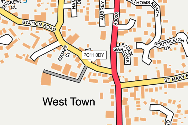 PO11 0DY map - OS OpenMap – Local (Ordnance Survey) PO11 0DY map - OS OpenMap – Local (Ordnance Survey)