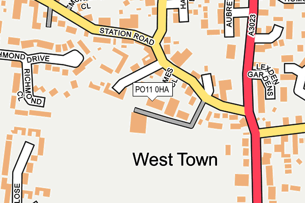 PO11 0HA map - OS OpenMap – Local (Ordnance Survey) PO11 0HA map - OS OpenMap – Local (Ordnance Survey)