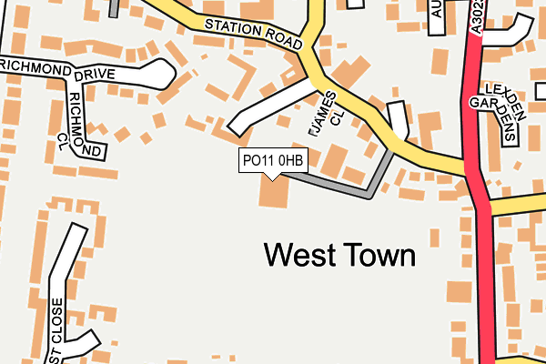 PO11 0HB map - OS OpenMap – Local (Ordnance Survey) PO11 0HB map - OS OpenMap – Local (Ordnance Survey)