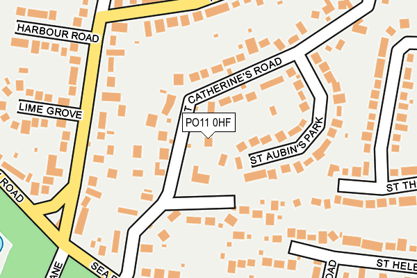 PO11 0HF map - OS OpenMap – Local (Ordnance Survey) PO11 0HF map - OS OpenMap – Local (Ordnance Survey)