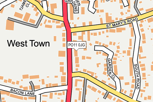 PO11 0JG map - OS OpenMap – Local (Ordnance Survey) PO11 0JG map - OS OpenMap – Local (Ordnance Survey)