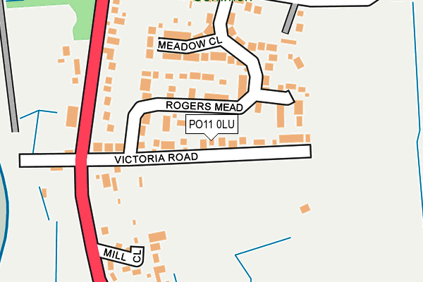 PO11 0LU map - OS OpenMap – Local (Ordnance Survey) PO11 0LU map - OS OpenMap – Local (Ordnance Survey)
