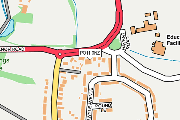 PO11 0NZ map - OS OpenMap – Local (Ordnance Survey) PO11 0NZ map - OS OpenMap – Local (Ordnance Survey)