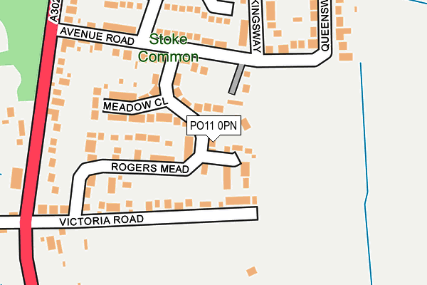 PO11 0PN map - OS OpenMap – Local (Ordnance Survey) PO11 0PN map - OS OpenMap – Local (Ordnance Survey)