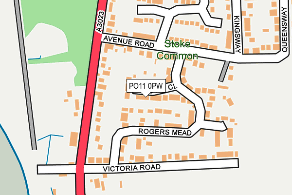 PO11 0PW map - OS OpenMap – Local (Ordnance Survey) PO11 0PW map - OS OpenMap – Local (Ordnance Survey)