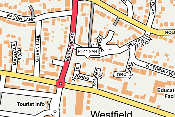 PO11 9AH map - OS OpenMap – Local (Ordnance Survey) PO11 9AH map - OS OpenMap – Local (Ordnance Survey)