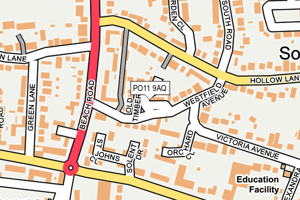 PO11 9AQ map - OS OpenMap – Local (Ordnance Survey) PO11 9AQ map - OS OpenMap – Local (Ordnance Survey)