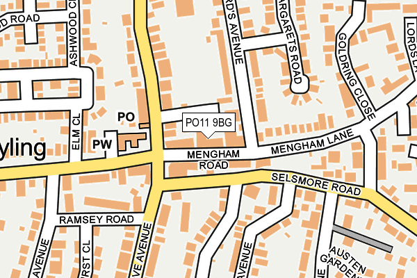 PO11 9BG map - OS OpenMap – Local (Ordnance Survey) PO11 9BG map - OS OpenMap – Local (Ordnance Survey)