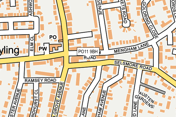 PO11 9BH map - OS OpenMap – Local (Ordnance Survey) PO11 9BH map - OS OpenMap – Local (Ordnance Survey)