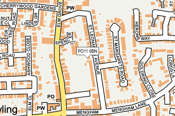 PO11 9BN map - OS OpenMap – Local (Ordnance Survey) PO11 9BN map - OS OpenMap – Local (Ordnance Survey)