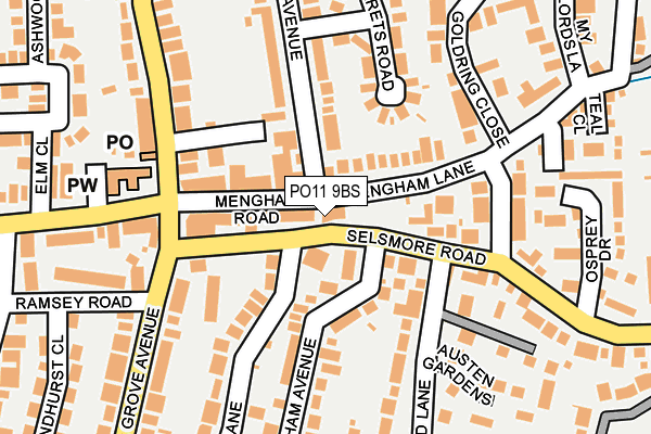 PO11 9BS map - OS OpenMap – Local (Ordnance Survey) PO11 9BS map - OS OpenMap – Local (Ordnance Survey)