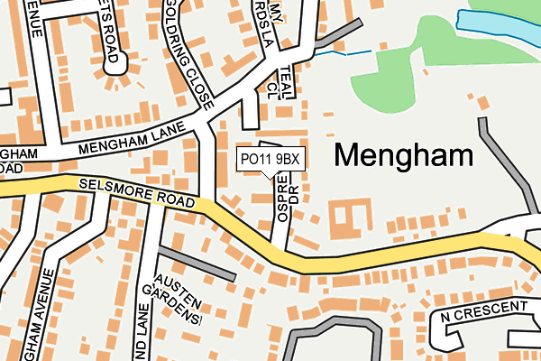 PO11 9BX map - OS OpenMap – Local (Ordnance Survey) PO11 9BX map - OS OpenMap – Local (Ordnance Survey)