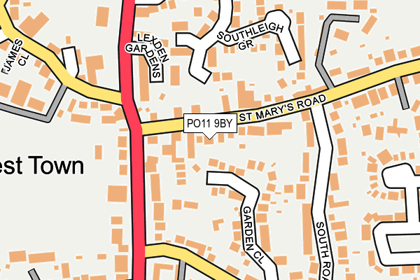 PO11 9BY map - OS OpenMap – Local (Ordnance Survey) PO11 9BY map - OS OpenMap – Local (Ordnance Survey)