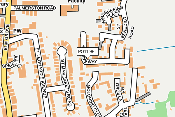 PO11 9FL map - OS OpenMap – Local (Ordnance Survey) PO11 9FL map - OS OpenMap – Local (Ordnance Survey)