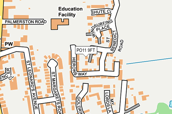 PO11 9FT map - OS OpenMap – Local (Ordnance Survey) PO11 9FT map - OS OpenMap – Local (Ordnance Survey)