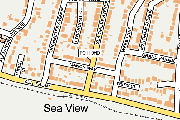 PO11 9HD map - OS OpenMap – Local (Ordnance Survey)