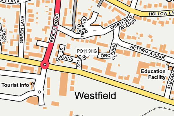 PO11 9HG map - OS OpenMap – Local (Ordnance Survey) PO11 9HG map - OS OpenMap – Local (Ordnance Survey)