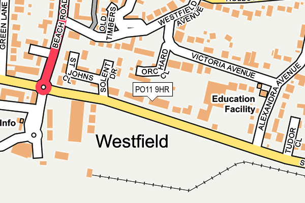 PO11 9HR map - OS OpenMap – Local (Ordnance Survey) PO11 9HR map - OS OpenMap – Local (Ordnance Survey)