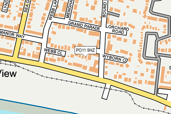 PO11 9HZ map - OS OpenMap – Local (Ordnance Survey) PO11 9HZ map - OS OpenMap – Local (Ordnance Survey)