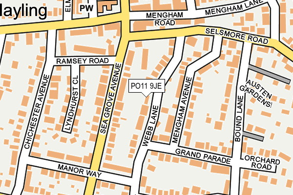 PO11 9JE map - OS OpenMap – Local (Ordnance Survey) PO11 9JE map - OS OpenMap – Local (Ordnance Survey)