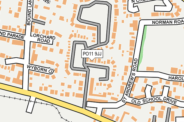 PO11 9JJ map - OS OpenMap – Local (Ordnance Survey) PO11 9JJ map - OS OpenMap – Local (Ordnance Survey)
