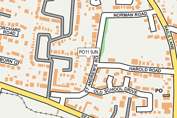 PO11 9JN map - OS OpenMap – Local (Ordnance Survey) PO11 9JN map - OS OpenMap – Local (Ordnance Survey)