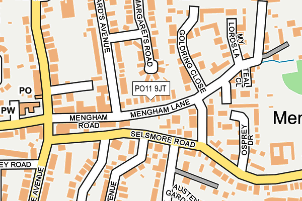 PO11 9JT map - OS OpenMap – Local (Ordnance Survey) PO11 9JT map - OS OpenMap – Local (Ordnance Survey)