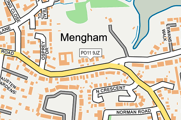 PO11 9JZ map - OS OpenMap – Local (Ordnance Survey) PO11 9JZ map - OS OpenMap – Local (Ordnance Survey)