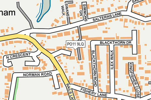 PO11 9LQ map - OS OpenMap – Local (Ordnance Survey) PO11 9LQ map - OS OpenMap – Local (Ordnance Survey)